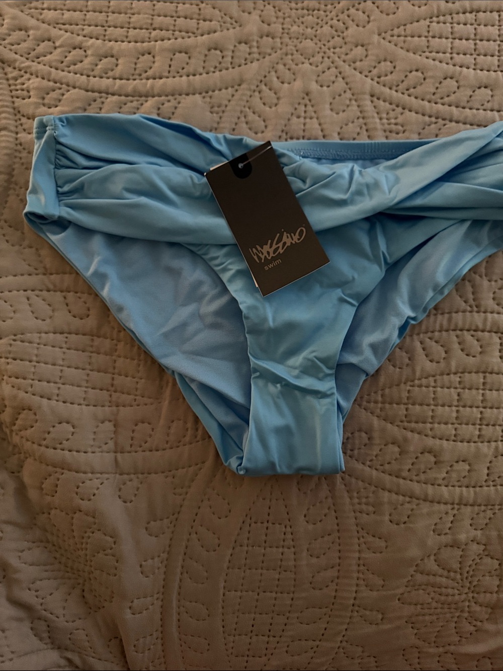 NWT Mossimo Light Blue Twisted Top Bikini Bottom S